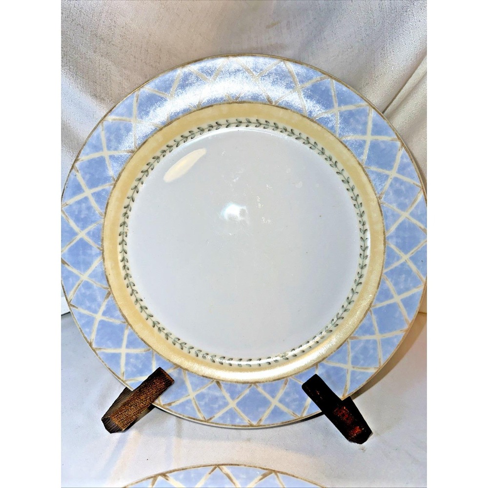 Set of 2 Heritage Mint Enchanted Garden Dinner Plates with one bonus saucer